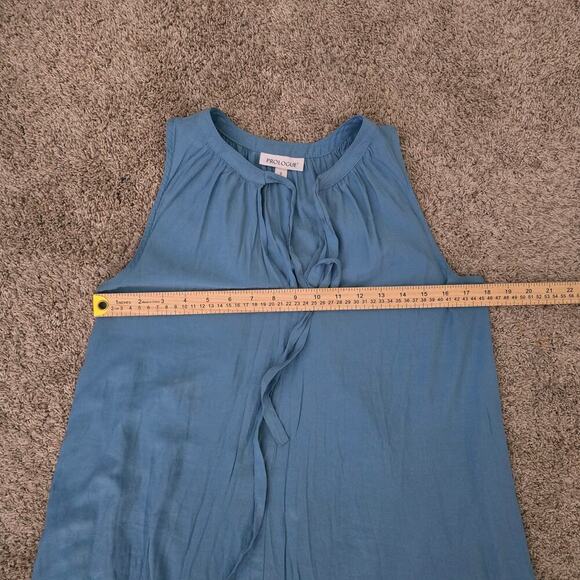 Women’s Sleeveless Maxi Dress Blue Sz S Tiered Boho Coastal Cruise Resortwear - Picture 5 of 8